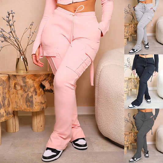 Cargo Pants With Pockets High Waist Trousers For Women