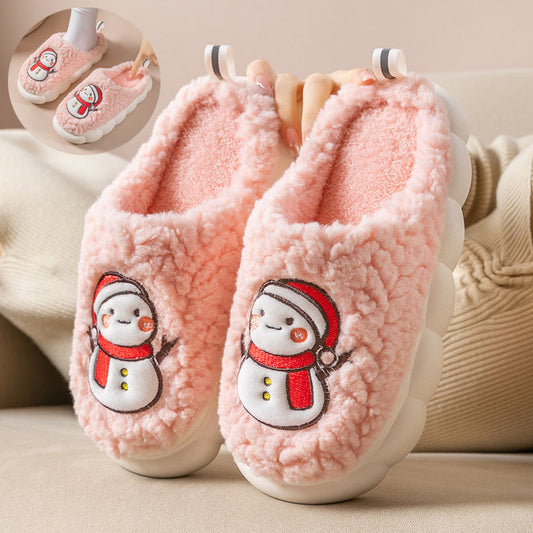 Cute Snowman Slippers Winter Indoor