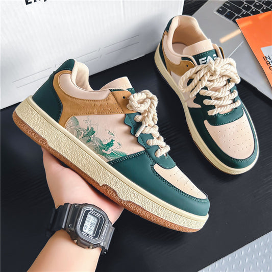 Lace-up Casual Shoes Men Soft Thick Sole Fashion