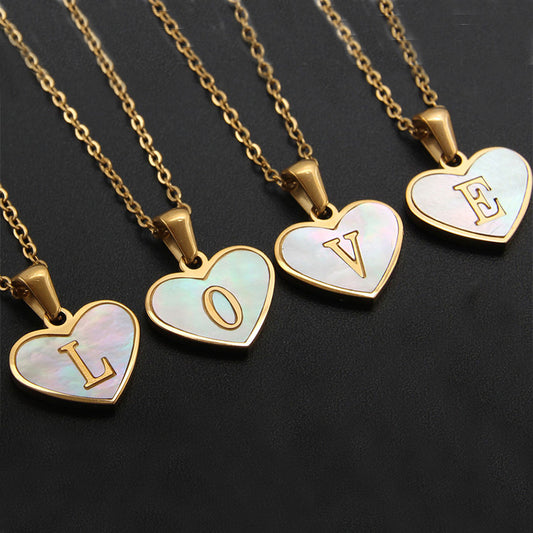 26 Letter Heart-shaped Necklace
